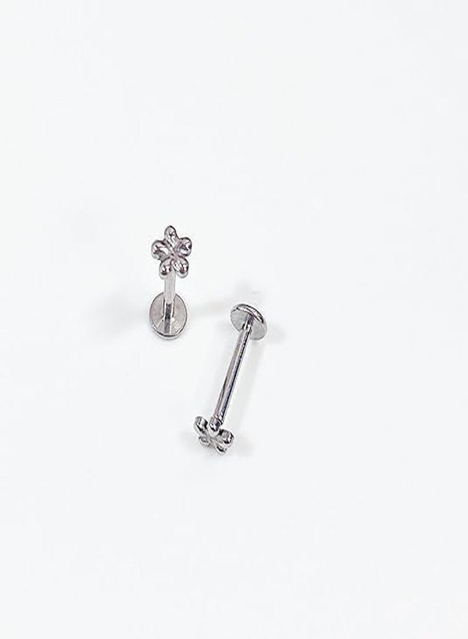 Cykdohy 16G Cute Daisy Flower Cartilage Tragus Earring for Women Men Titanium Silver Dainty Minimalist Tiny Small Stud Threadless Push In Helix Conch Hypoallergenic Flat Back Studs Ear Piercing Jewelry (6mm) - Image 2